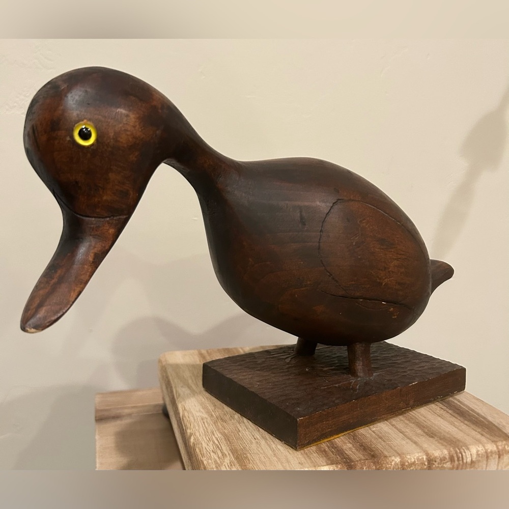 Handcrafted Wooden Duck Figurine